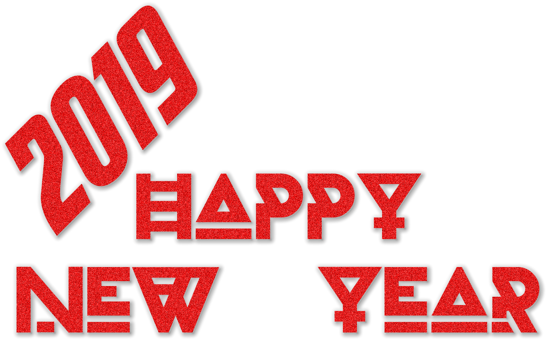 Happy New Year 2019 Png With Transparent Image Others - Transparent Png Text Happy New Year 2019 Png (2000x2000), Png Download