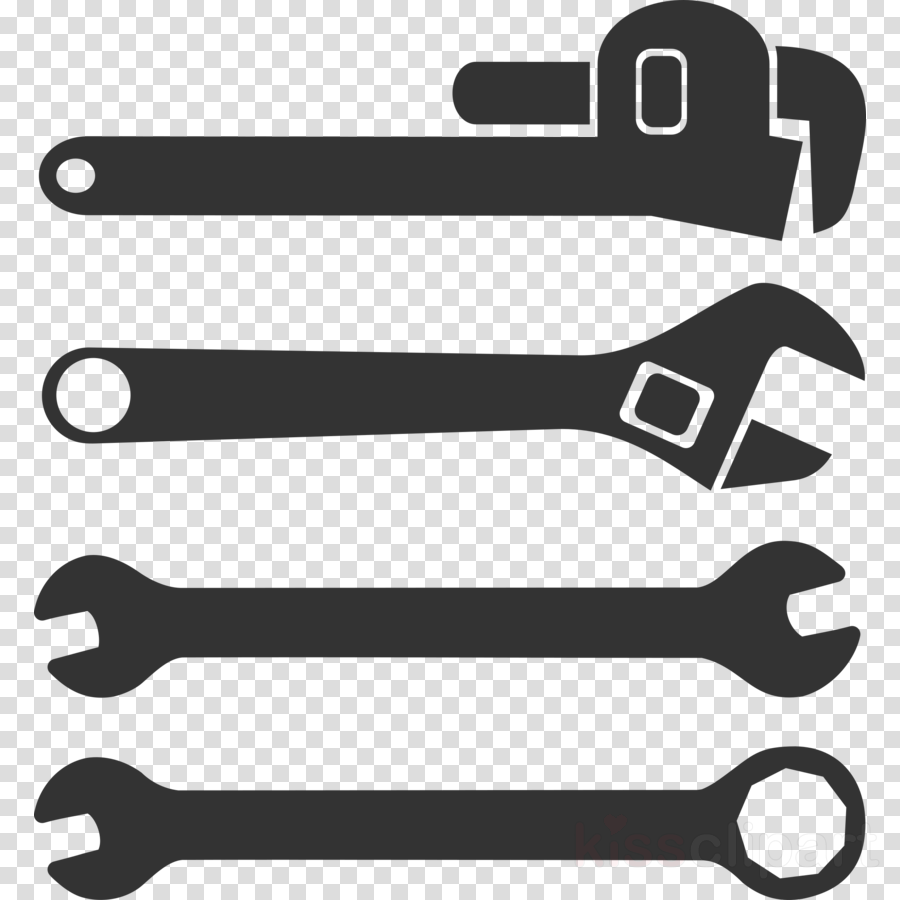 Black And White Wrench Clipart Spanners Clip Art - Spanner Clipart (900x900), Png Download