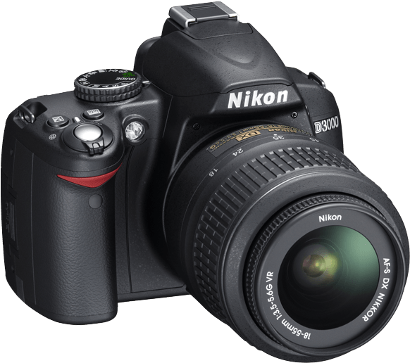 Nikon D Used - Nikon D3000 - Digital Camera - Slr (700x595), Png Download