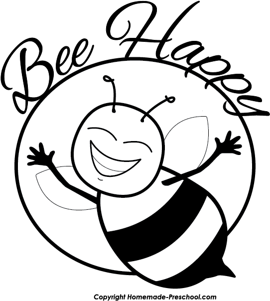 Free Bee Clipart, Ready For Personal And Commercial - Happy Bee Clipart (669x619), Png Download