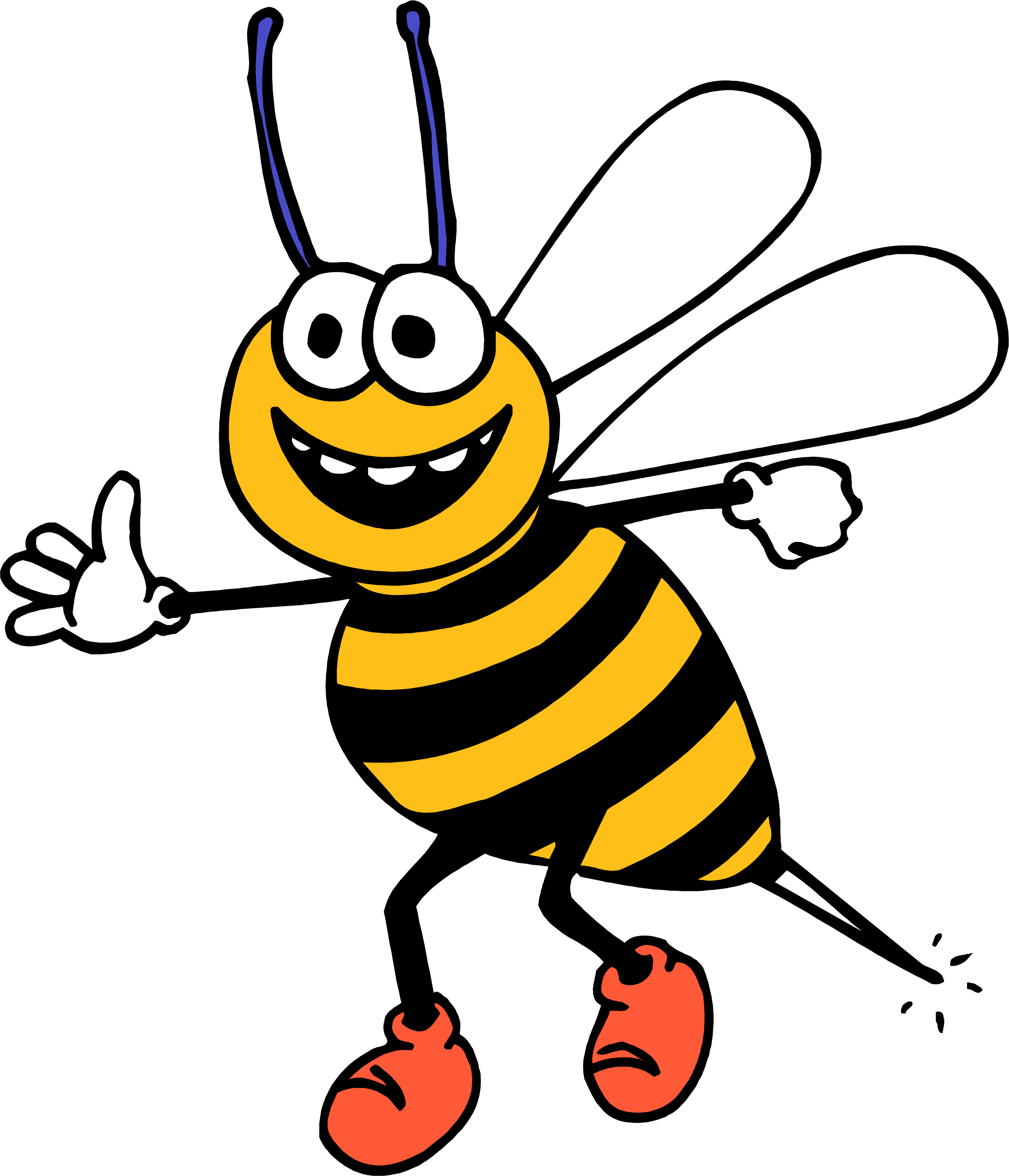 Banner Freeuse Library Honey Bee At Getdrawings Com - Happy Bee Clipart (2454x2858), Png Download