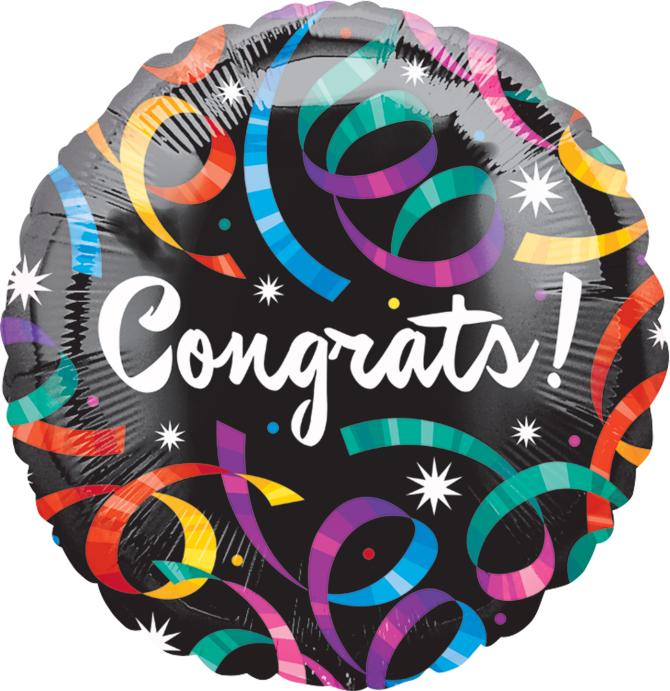 18" Congrats Streamers - 18 Congrats Streamers Mylar Foil Balloon Pack (670x691), Png Download