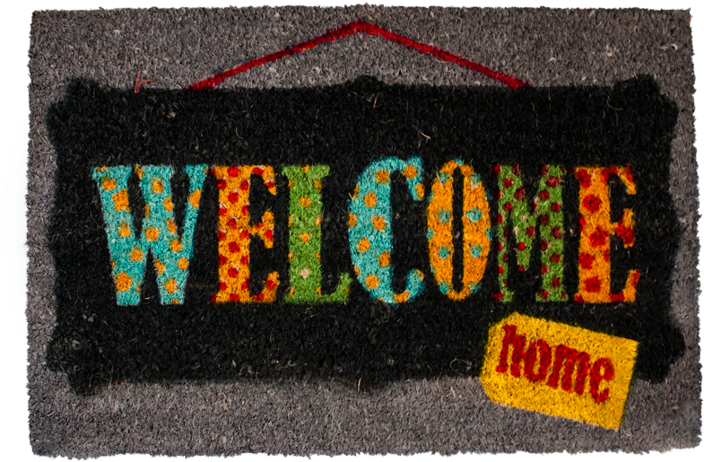 1506, - Capacho Retangular 61x40cm Welcome Home Cinza Espressione (800x539), Png Download