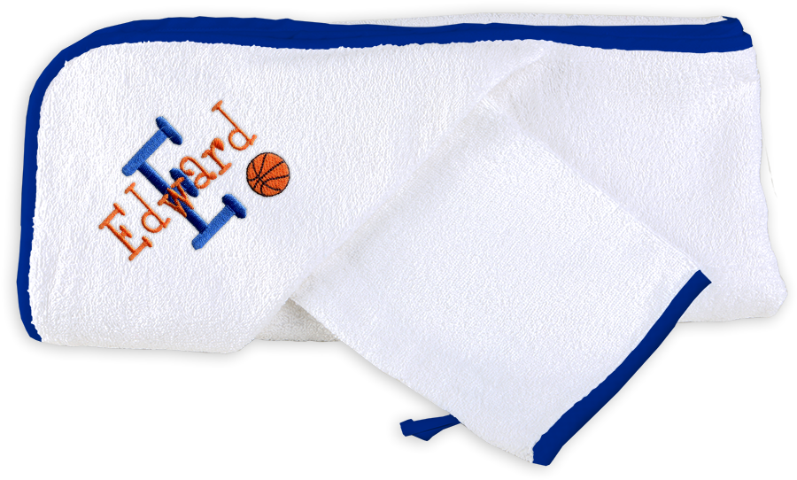 Personalized Hooded Towel Set With Basketball - Towel (1000x1000), Png Download