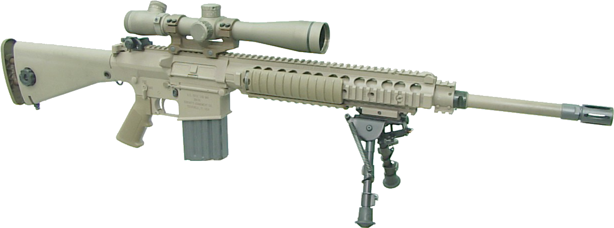 M110 - Sr 25 Sniper Rifle (1280x494), Png Download