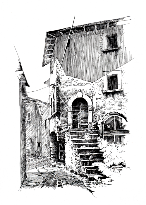 Banner Transparent Library Arch Drawing Pen - Sketch (499x700), Png Download