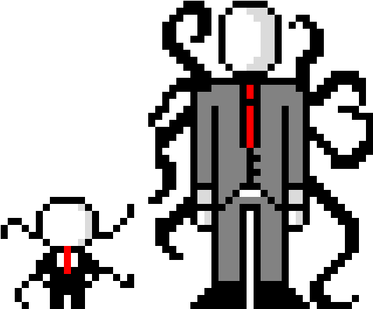 Slenderman - Pixel Art Slenderman (670x530), Png Download