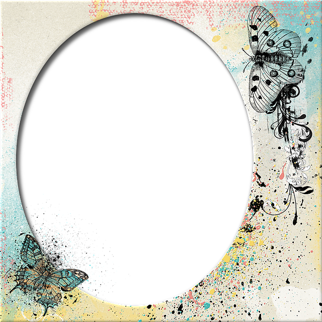 Picture Frame, Album, Butterfly, Diary, Oval, Paint - Butterflies Dark Pink Transparent (640x640), Png Download