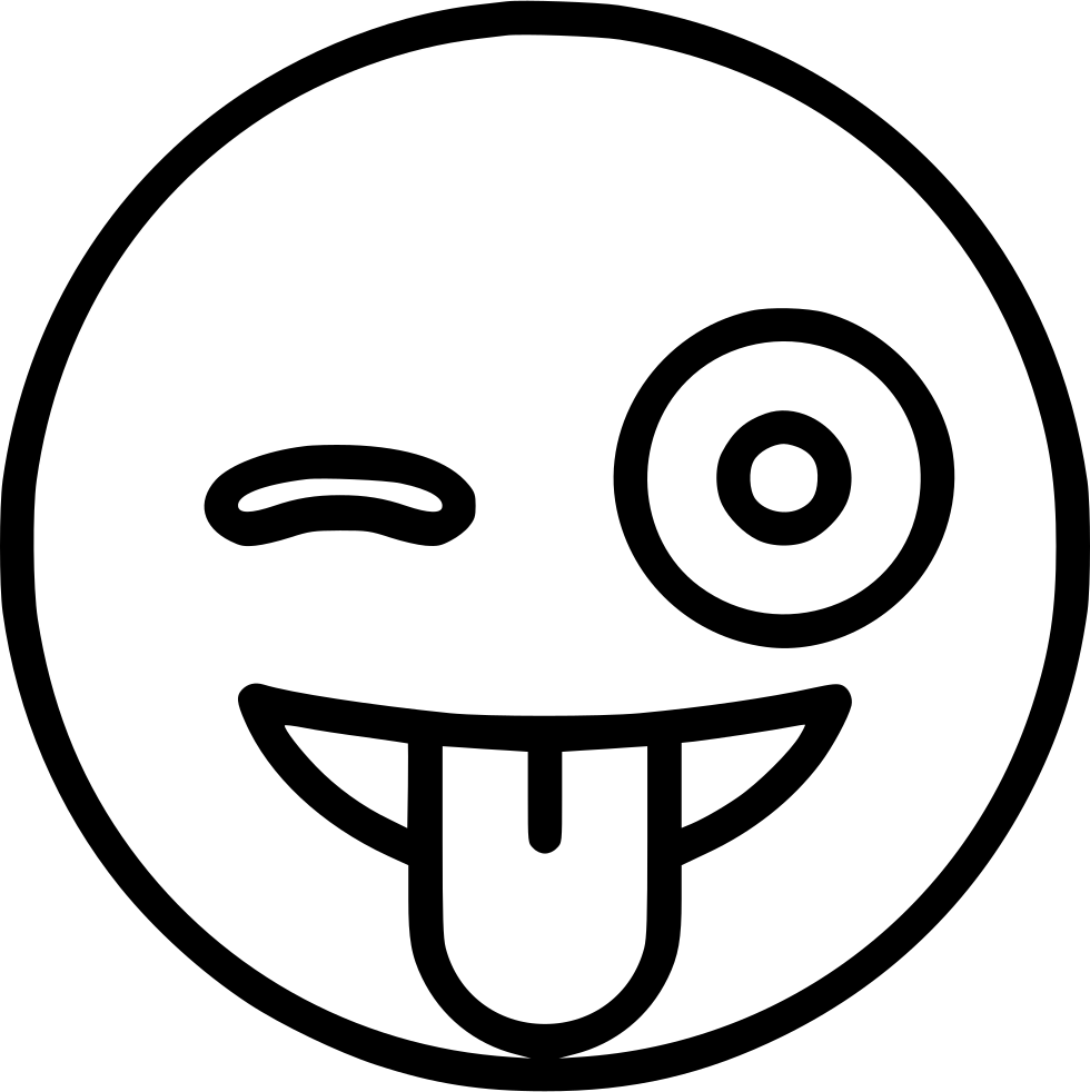With Stuck Out Tongue And Winking Eye Svg Png Icon - Smiley (980x982), Png Download