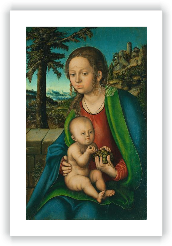 La Virgen Y El Niño Con Un Racimo De Uvas - Italy Madonna And Child 16th Century (565x800), Png Download