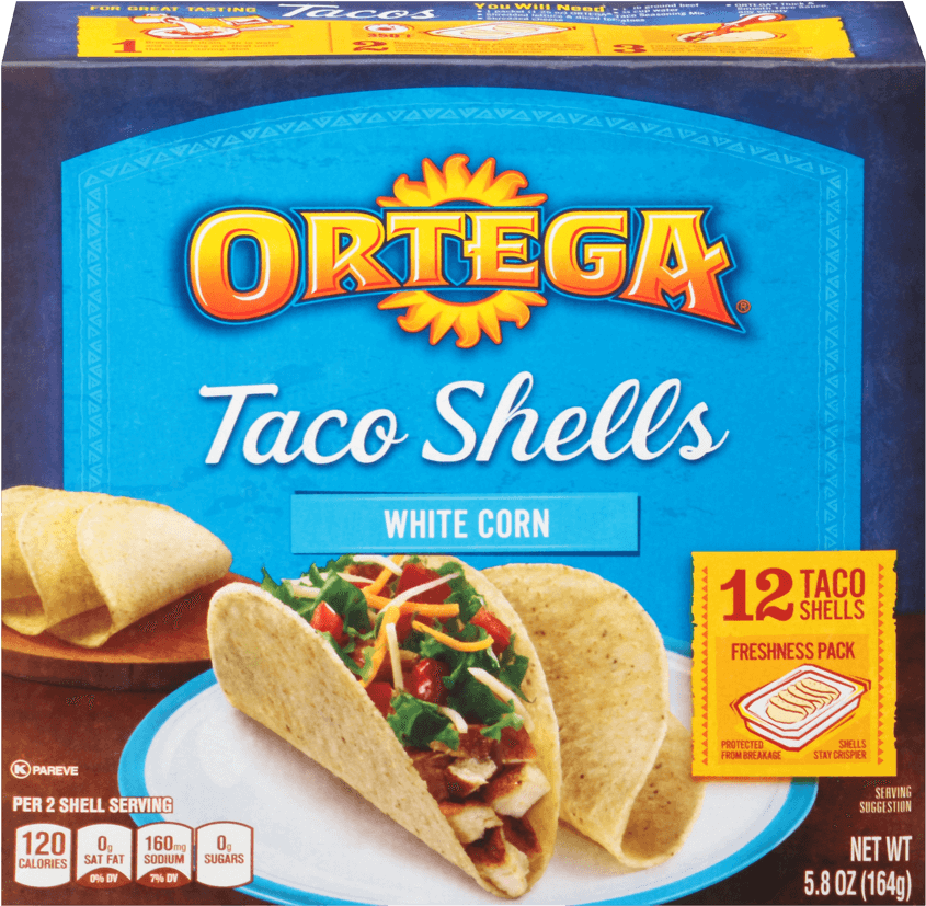 White Corn Taco Shells - Ortega White Corn Taco Shells (900x900), Png Download