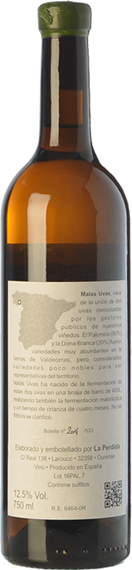 Malas Uvas - Glass Bottle (186x800), Png Download