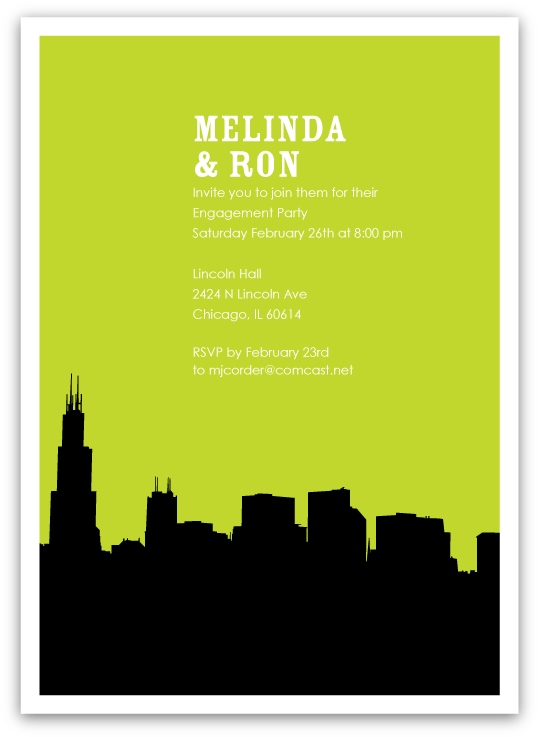 Chicago Skyline Silhouette Party Invitations - Tall Building Silhouette Png (748x748), Png Download