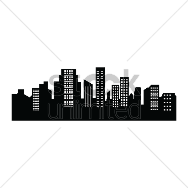City Silhouette Vector Image - City Silhouette Vector (600x600), Png Download