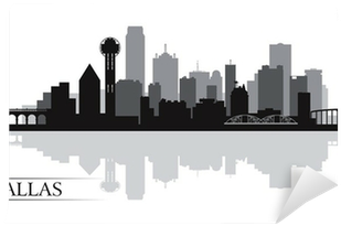 Dallas City Skyline Silhouette Background Wall Mural - Dallas Beekeeper Oval Ornament (400x400), Png Download