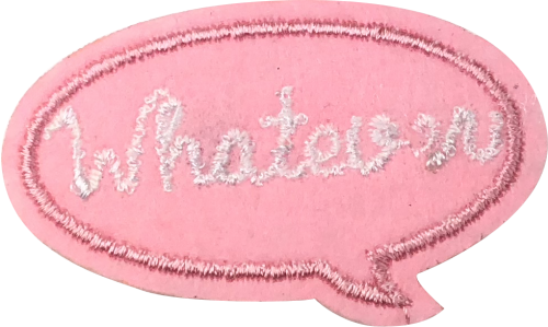 Dialog Box "whatever" Patch - Calligraphy (500x299), Png Download