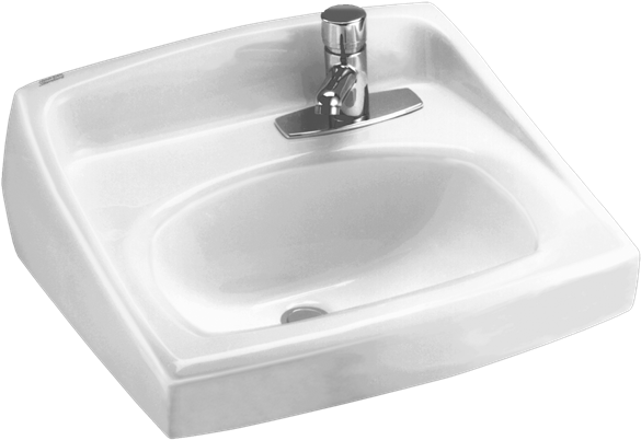 Bath Drawing Toilet Sink Png Library Download - American Standard 0356.439.020 Lucerne Wall-mount Sink, (613x613), Png Download