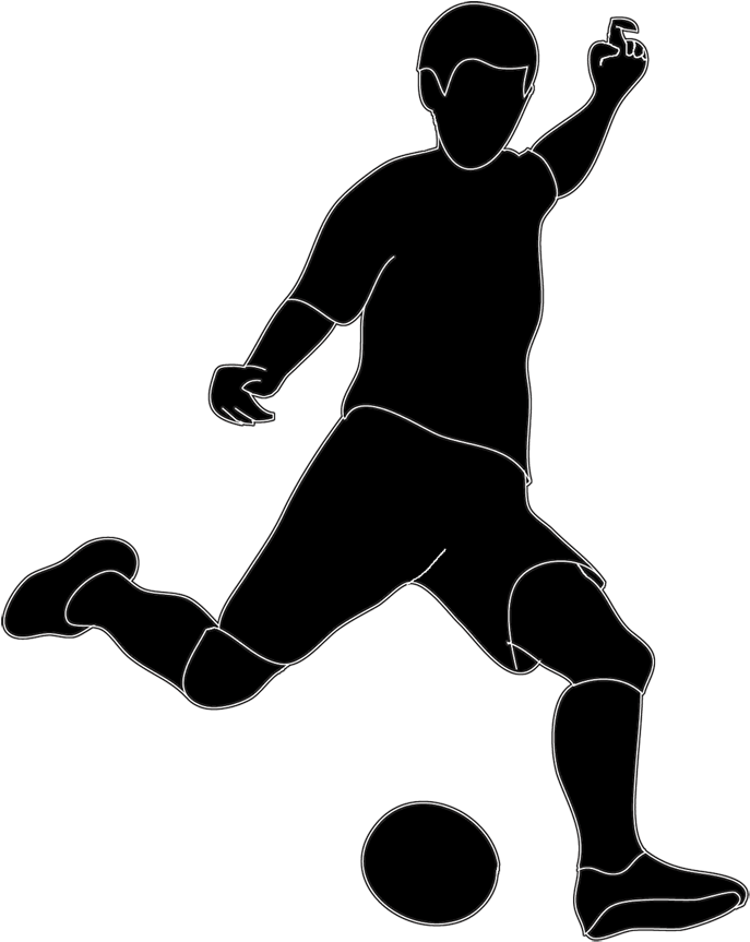 Soccer Player Silhouette With Ball - Sport Silhouette (709x886), Png Download