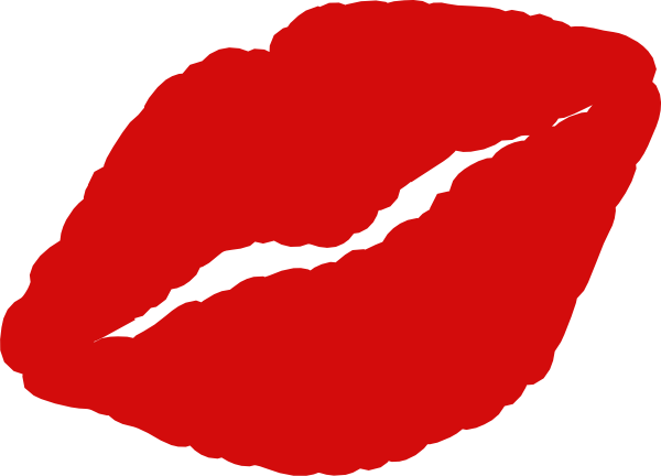 Lipstick Clipart Kissy Lip - Red Kissing Lips Clipart (600x432), Png Download