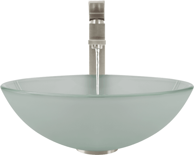 602 - René By Elkay R5-5002-r9-7003-bn Frosted Glass Vessel (1000x800), Png Download