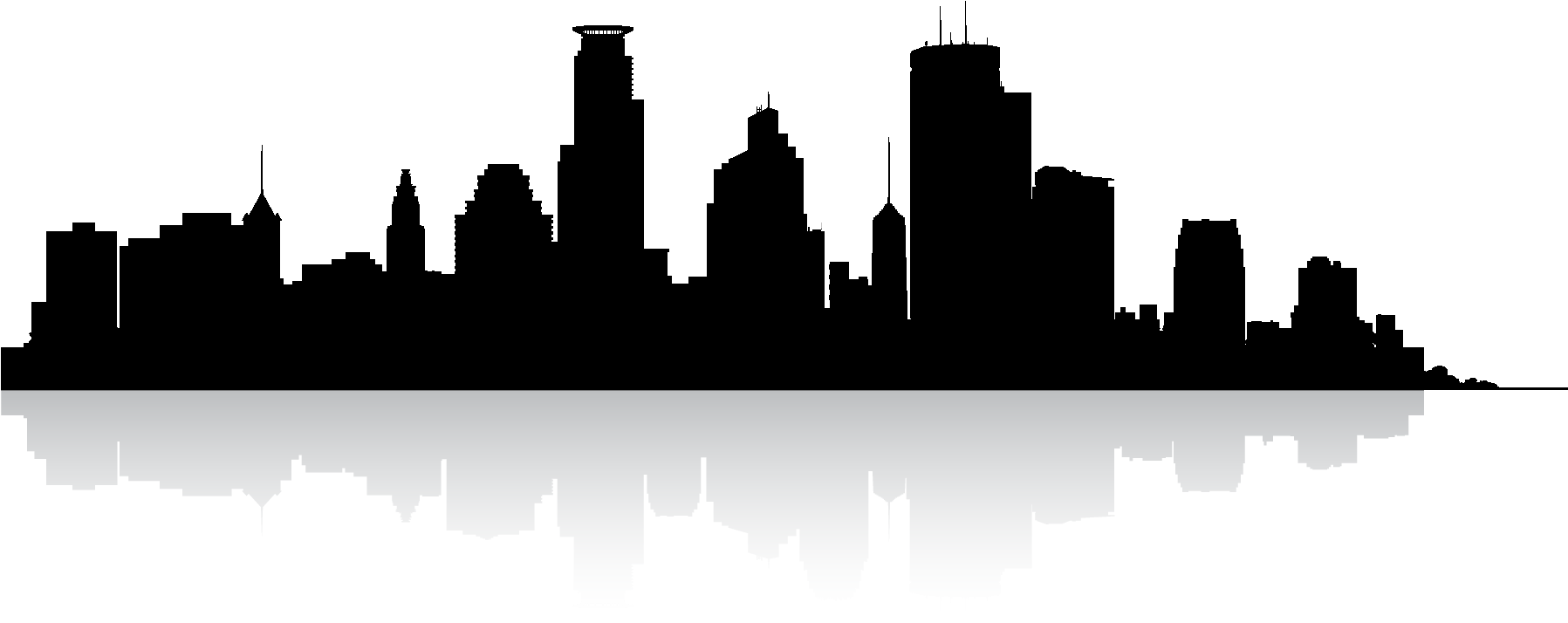 Jpg Transparent Stock Minneapolis Skyline Free Download - Minneapolis Silhouette (1920x814), Png Download