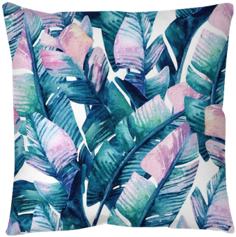 Watercolor Banana Leaf Seamless Pattern - Banana Leaves Watercolor Pattern (400x400), Png Download
