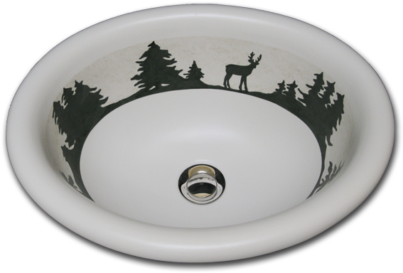 H 84 500 Pine Top Wbuck - Bathroom Sink (600x400), Png Download