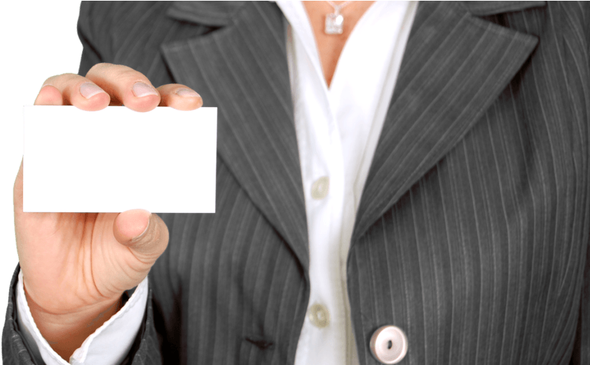 Woman In Suit Holding Blank Business Card - Working Women In The U. S.: Statistical Data (1040x520), Png Download