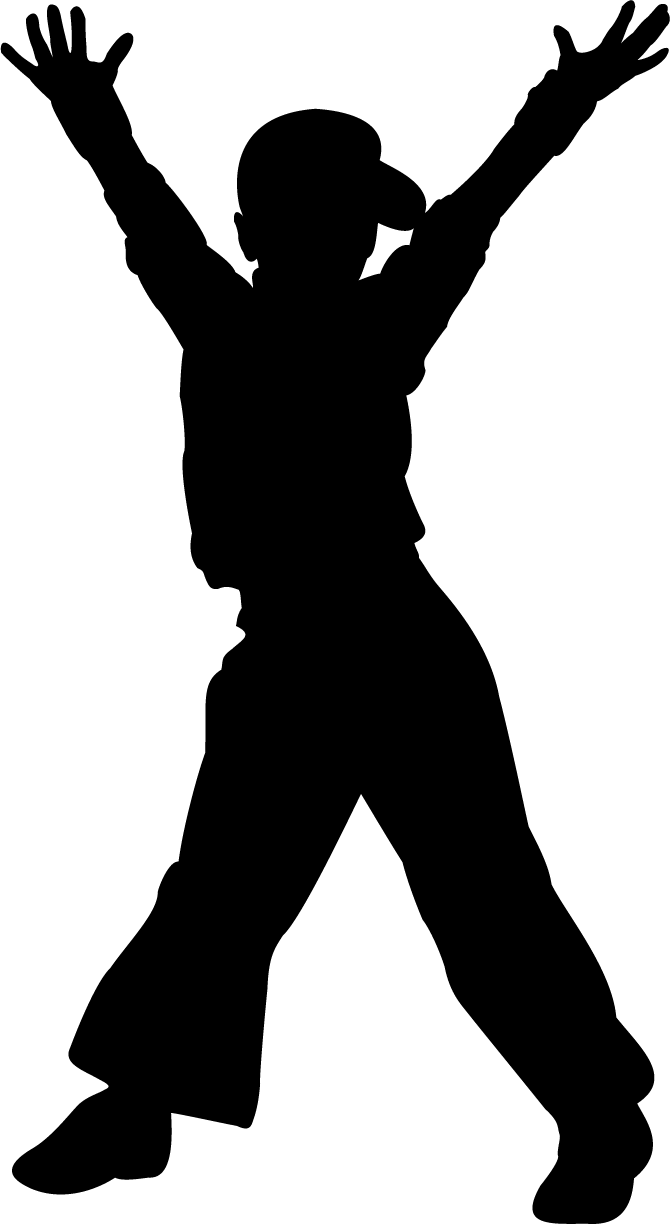 Dancing Clipart Child Dance - Hiphop Silhouette Free (670x1224), Png Download