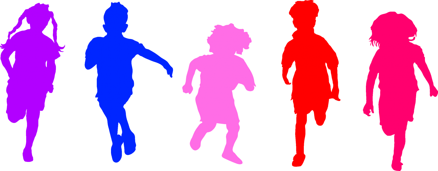 Recently I Visited A Neighbor Home And There Was A - Silhouette Of Three Children (1440x562), Png Download