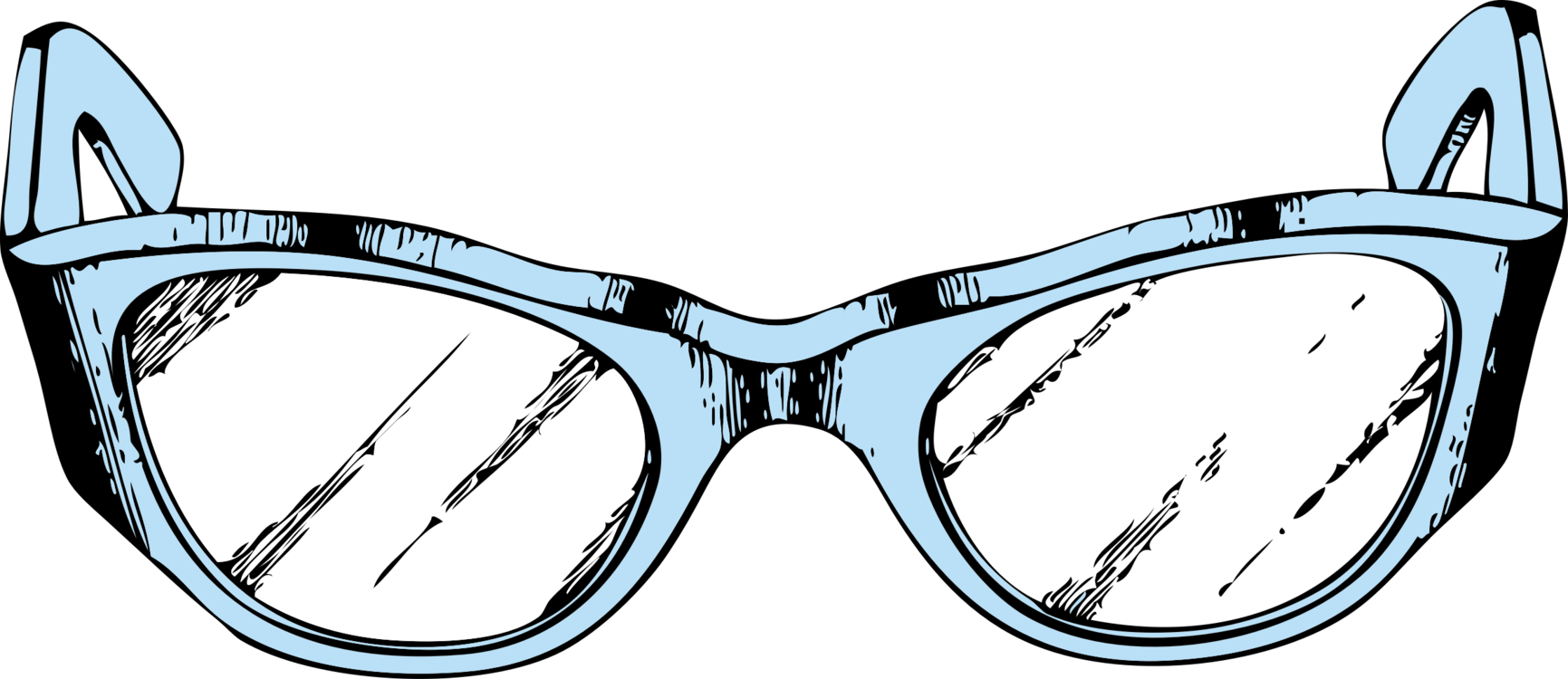 Vector Transparent Library Sunglasses Goggles Cartoon - Glasses Cartoon (1731x750), Png Download