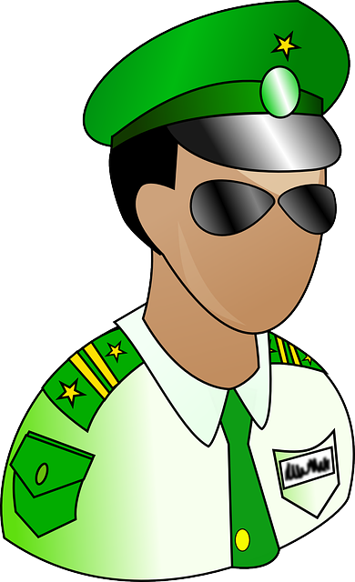 Soldier, Officer, Major, Green, Army, Sunglasses - Police Man (390x640), Png Download