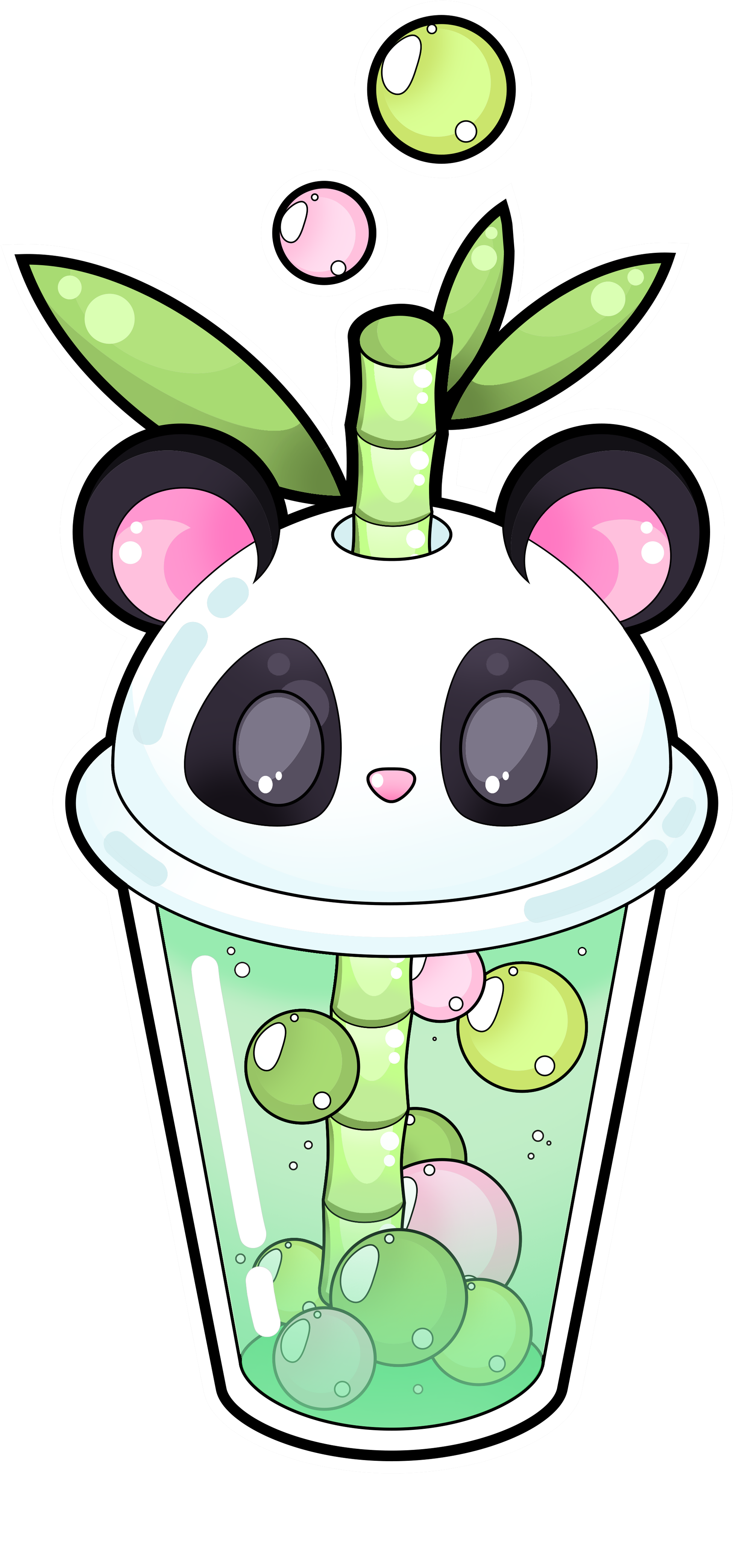 Boba Tea Cartoon Png - Cute Cat Bubble Tea (2110x4256), Png Download