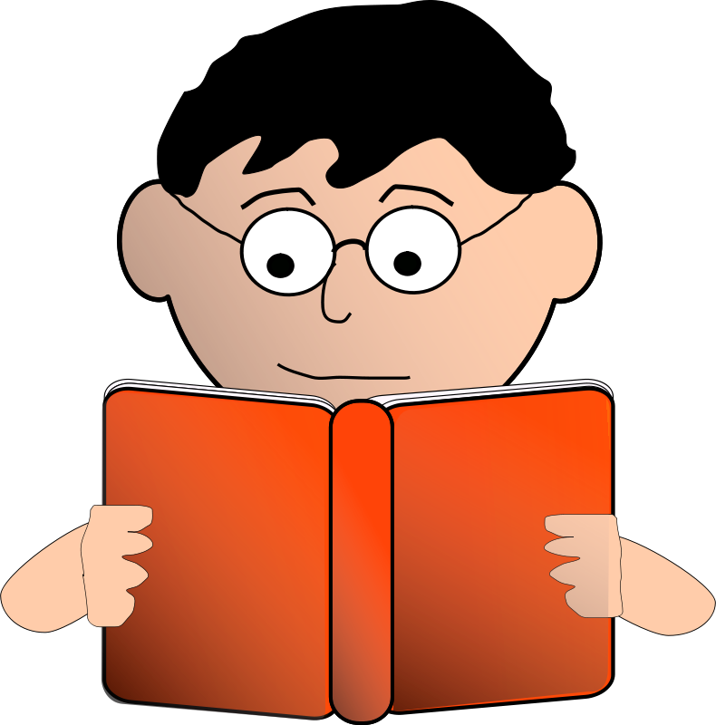 Man Reading With Glasses Clip Art - Eyes On Book Clipart (588x596), Png Download