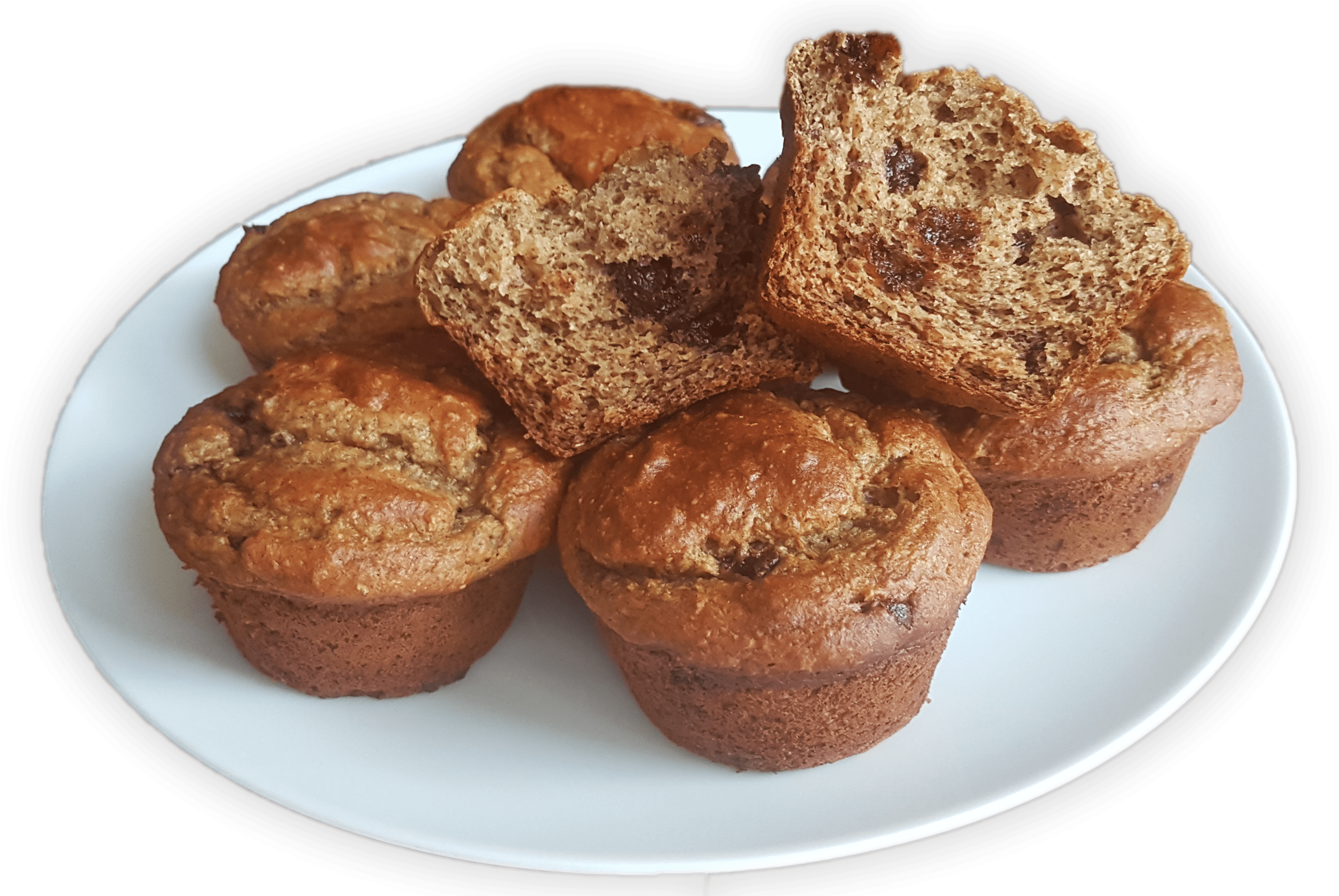 Protein Peanut Banana Chocolate Chip Muffins - Muffin (4032x2268), Png Download