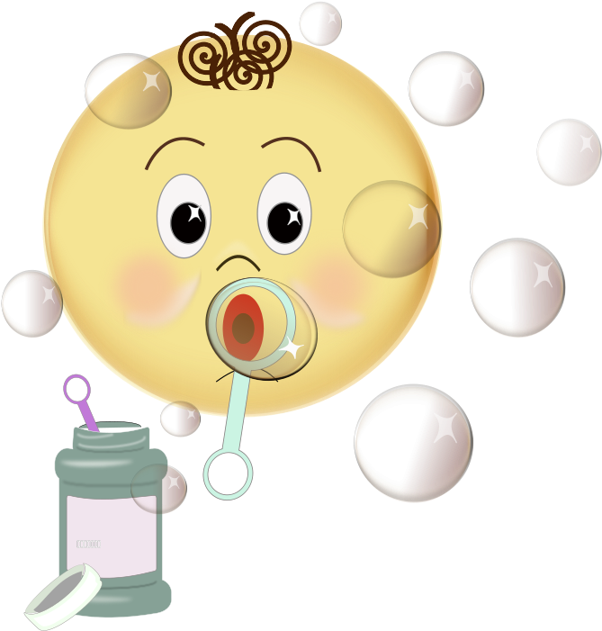 Blowing Bubbles Clipart Png (573x600), Png Download