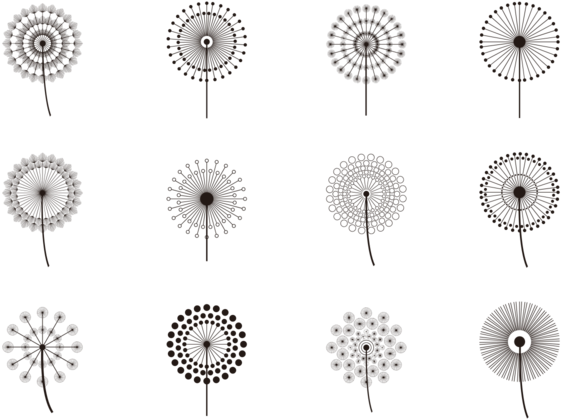 Simple Blowball Icons Vector - Dandelion Icon (700x490), Png Download