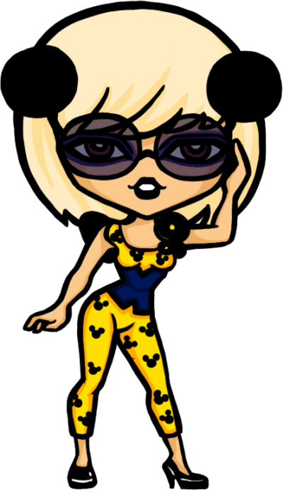 Lady Gaga In Paparazzi Picture Png Images - Lady Gaga Cartoon Png (400x693), Png Download