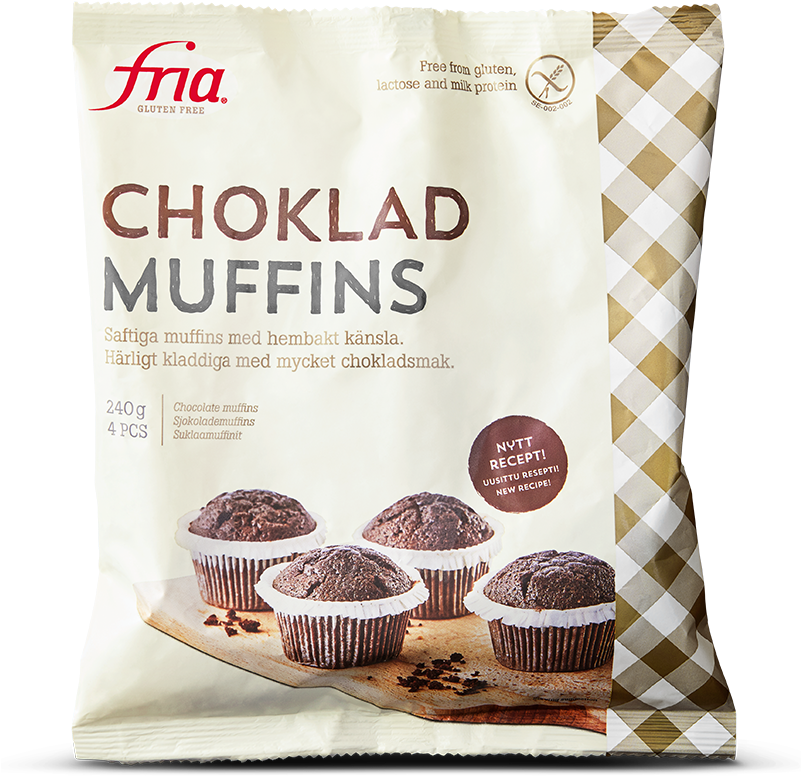 Gluten-free Chocolate Muffins - Glutenfria Chokladmuffins (800x800), Png Download