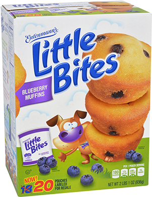 Little Bites Blueberry Muffins Club Pack 20 Count Blueberries - Little Bites Brownies (337x422), Png Download