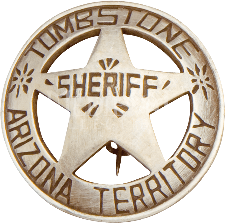 Round Tombstone Sheriff Badge - Arizona Territory Tombstone Sheriff Old West Badge (721x721), Png Download