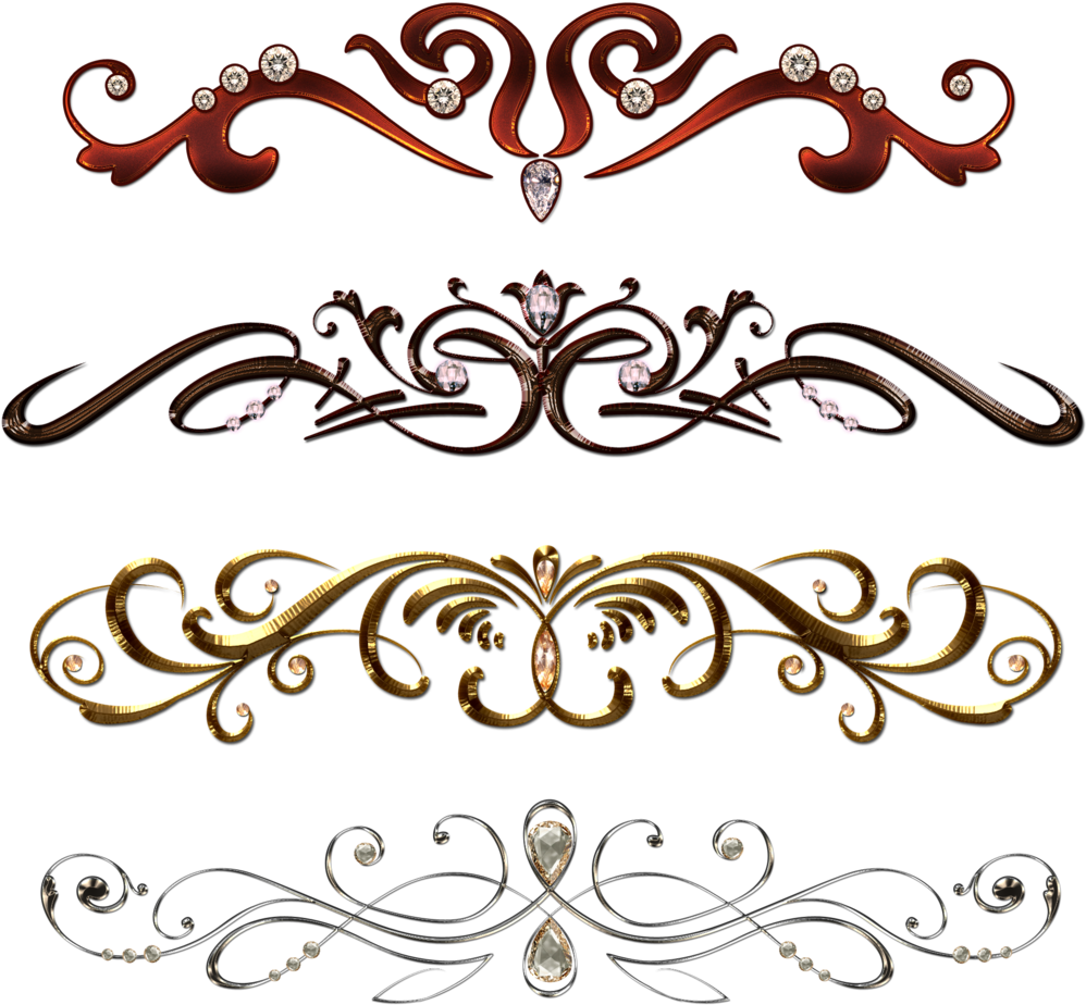 Vintage Borders With Gems - Vintage Border Pattern Png (1024x1024), Png Download