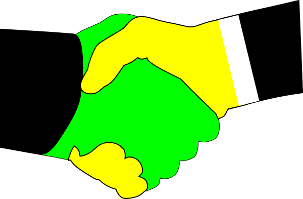 How To Set Use Handshake Green Yellow Icon Png (600x393), Png Download
