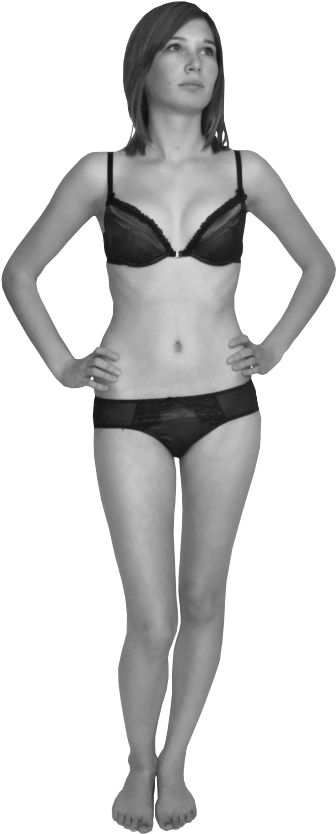 Girl In Bra And Panties - Woman In Underwear Png (382x858), Png Download