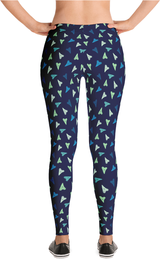 Shark Teeth / Hearts Womens Leggings - Imagineavalon Christmas Leggings, Christmas Clothing, (1000x1000), Png Download