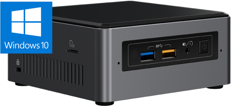 Nuc7i3bnh Front Angle Win10 16×9 - Mini Pc Intel Nuc (978x550), Png Download
