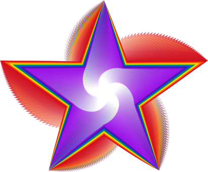 Abstract Art Line Art Geometric Shape - Bintang Warna Pelangi (412x340), Png Download