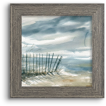 Coastal Watercolor ~ Fence - Framed Poster Prints - Subtle Mist I By Carol Robinson (800x800), Png Download