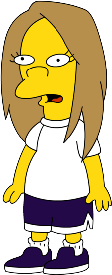 Long Haired Girl - Simpson Character With Long Hair (251x561), Png Download