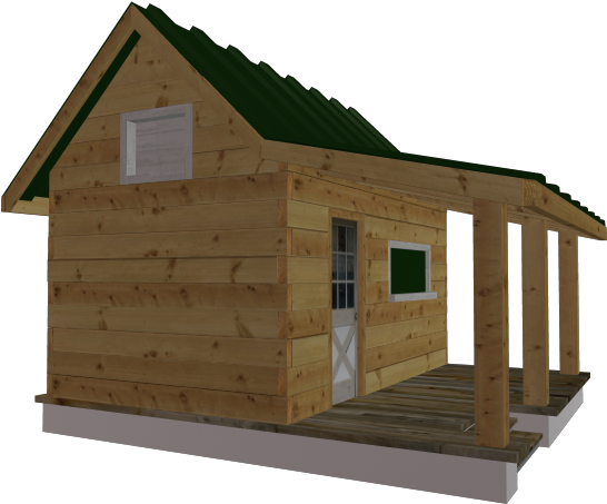 Cabin White Side 0b - Log Cabin (640x480), Png Download